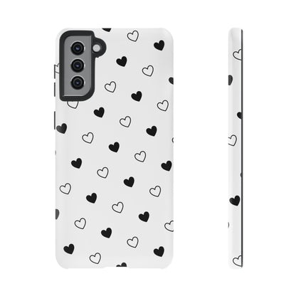 Black Hearts Minimal Tough Phone Case