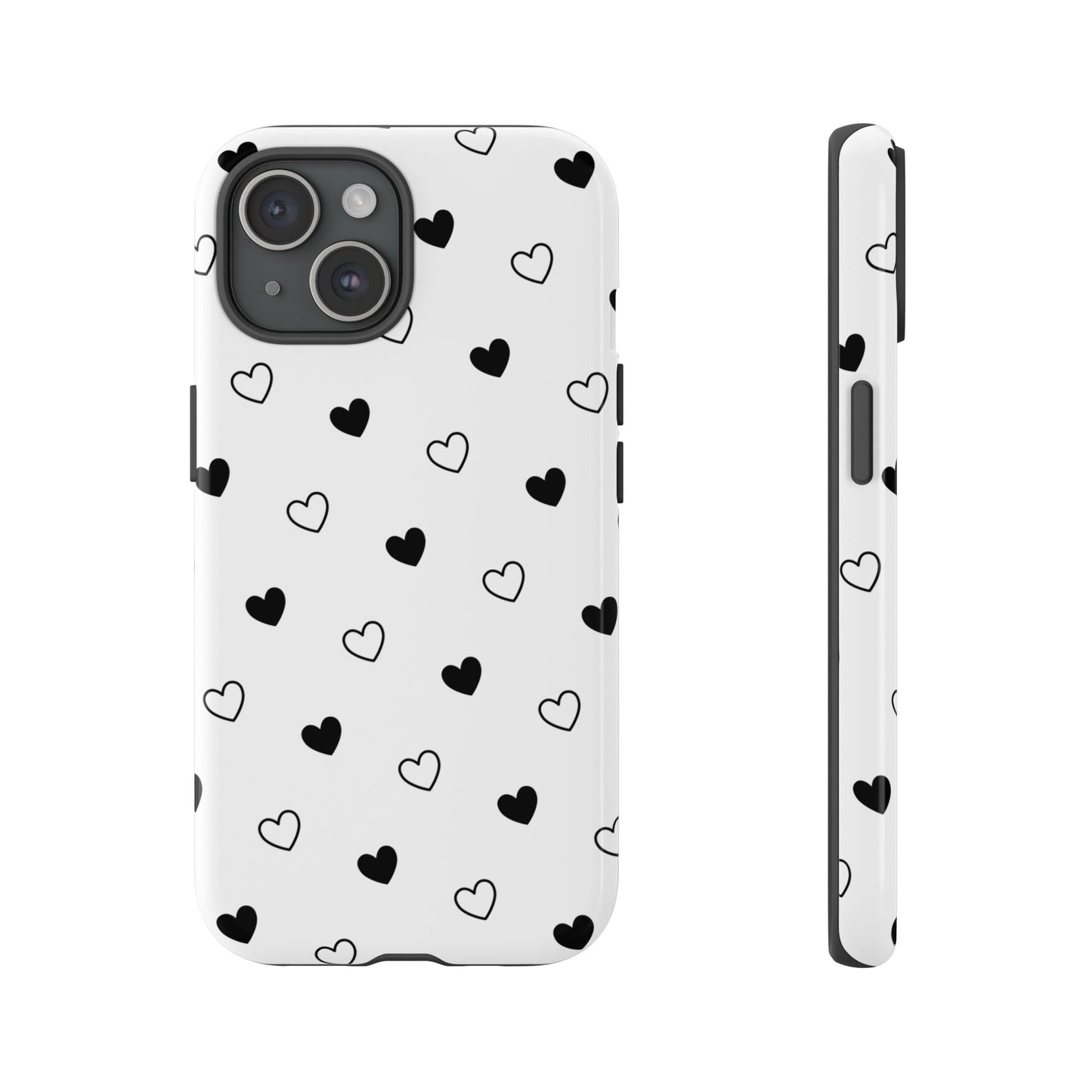 Black Hearts Minimal Tough Phone Case