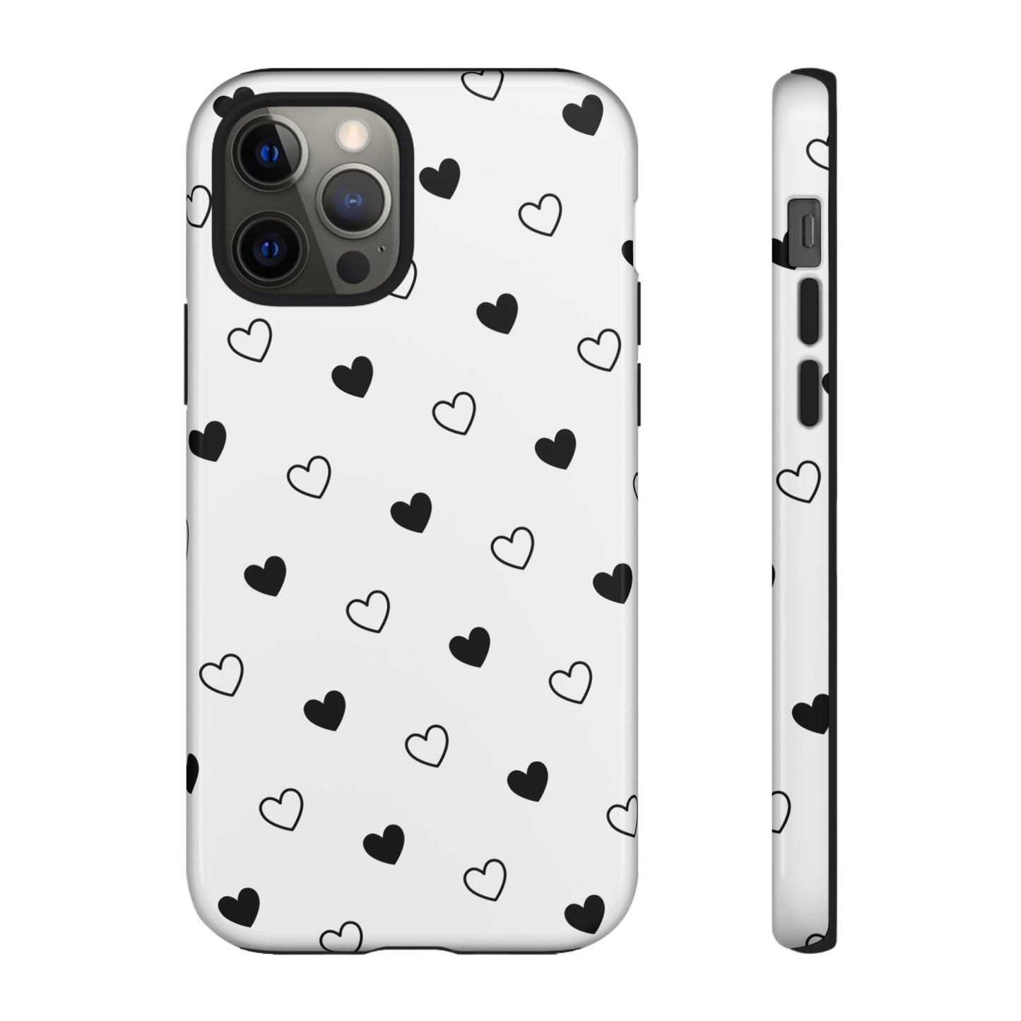 Black Hearts Minimal Tough Phone Case