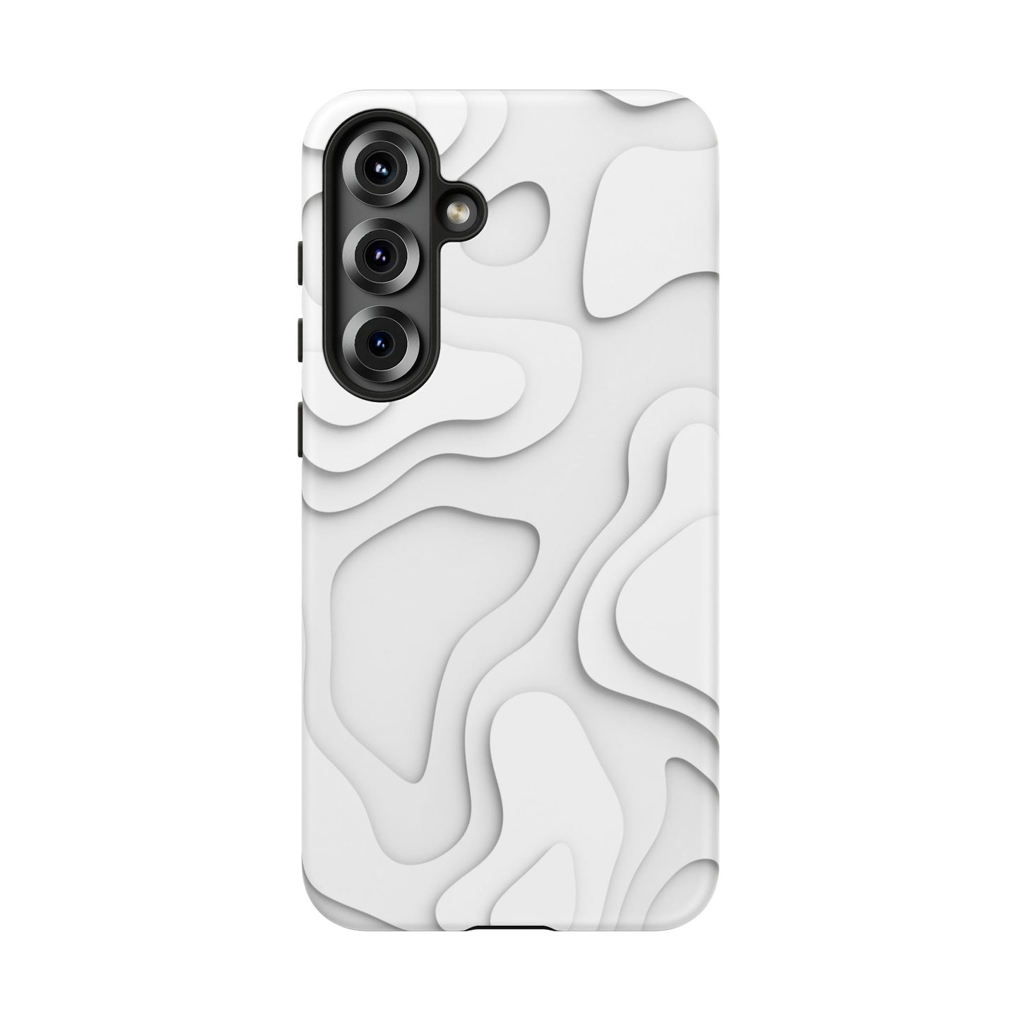White 3D Topographic Wave Tough Phone Case