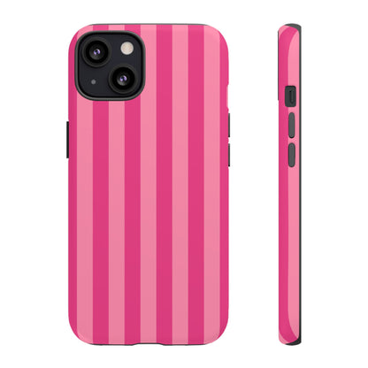 Pink Candy Stripe Tough Phone Case