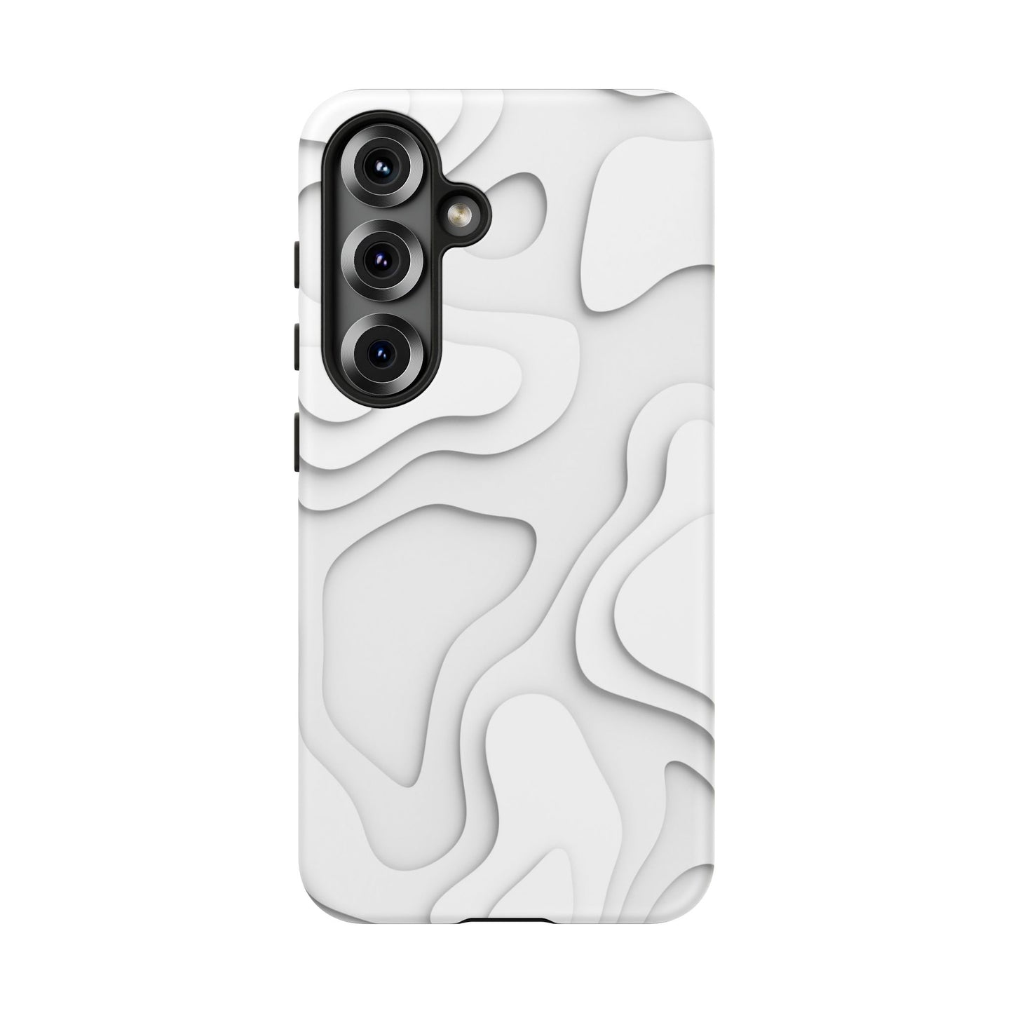 White 3D Topographic Wave Tough Phone Case