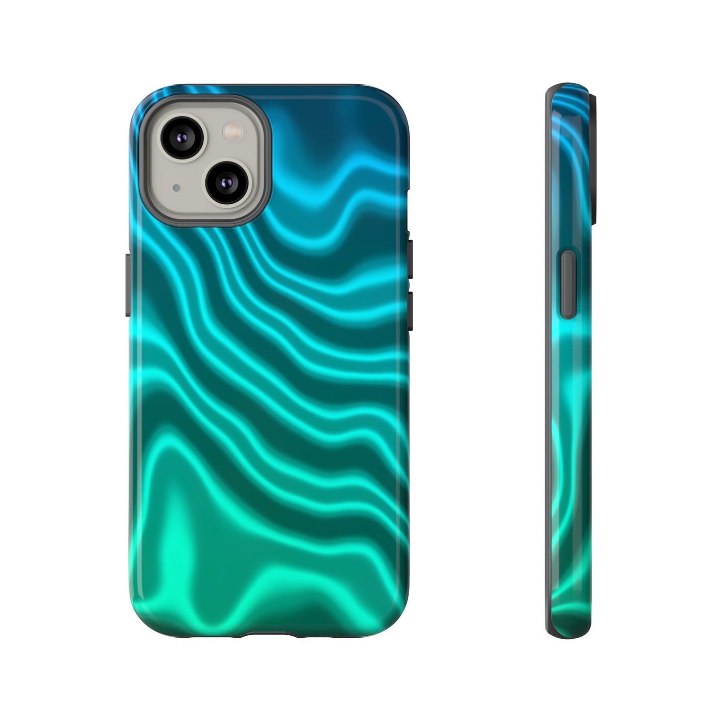 Teal Glow Wave Tough Phone Case