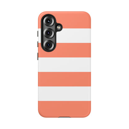 Coral Cabana Stripe Tough Phone Case