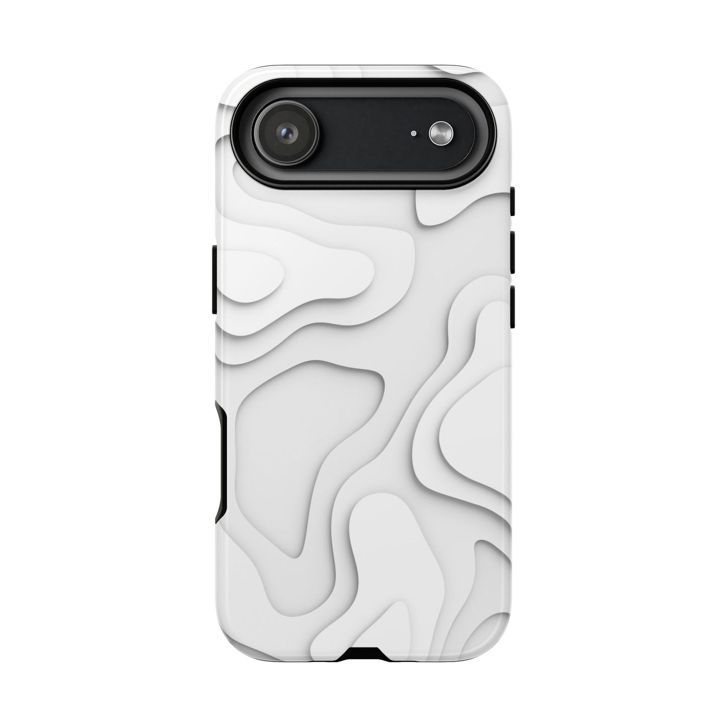 White 3D Topographic Wave Tough Phone Case