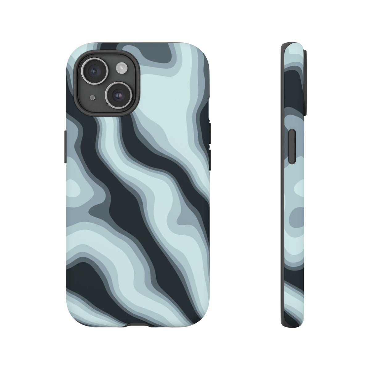 Blue Topographic Wave Tough Phone Case