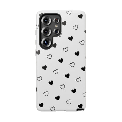 Black Hearts Minimal Tough Phone Case