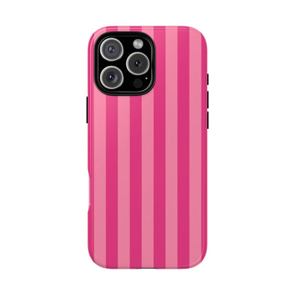 Pink Candy Stripe Tough Phone Case