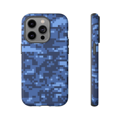 Navy Pixel Camo Tough Phone Case