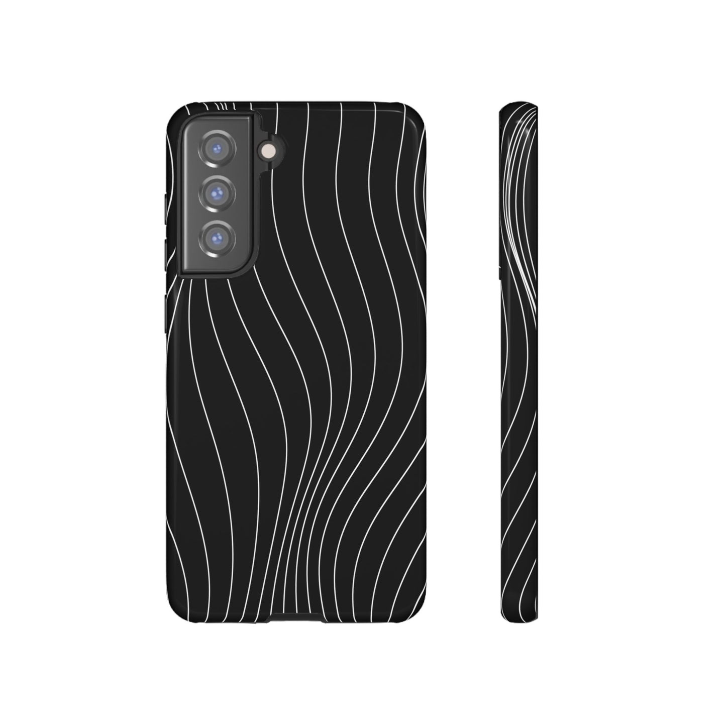 Black Wave Line Tough Phone Case