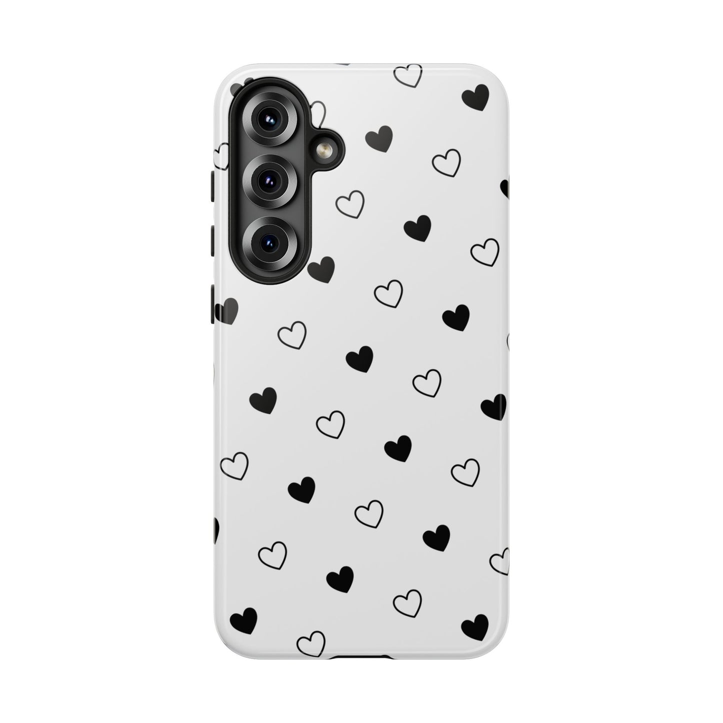 Black Hearts Minimal Tough Phone Case