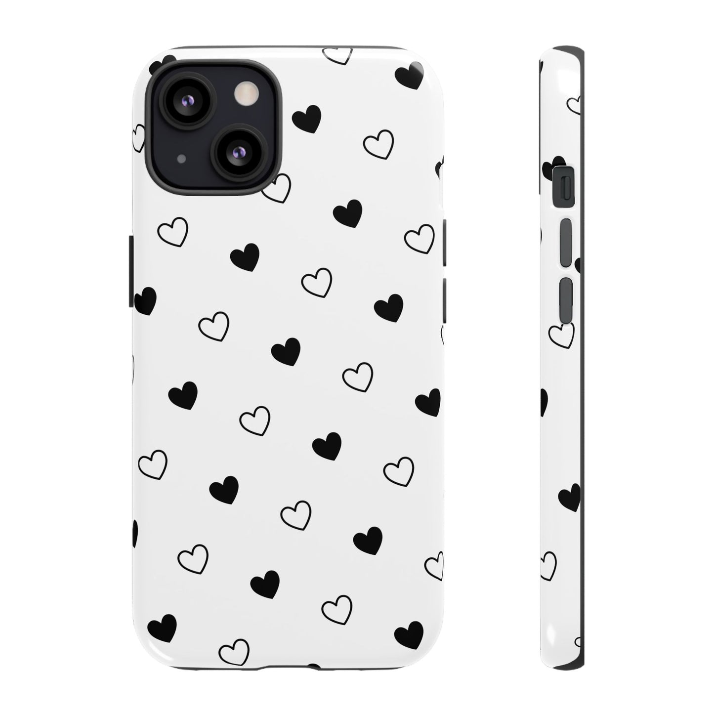 Black Hearts Minimal Tough Phone Case