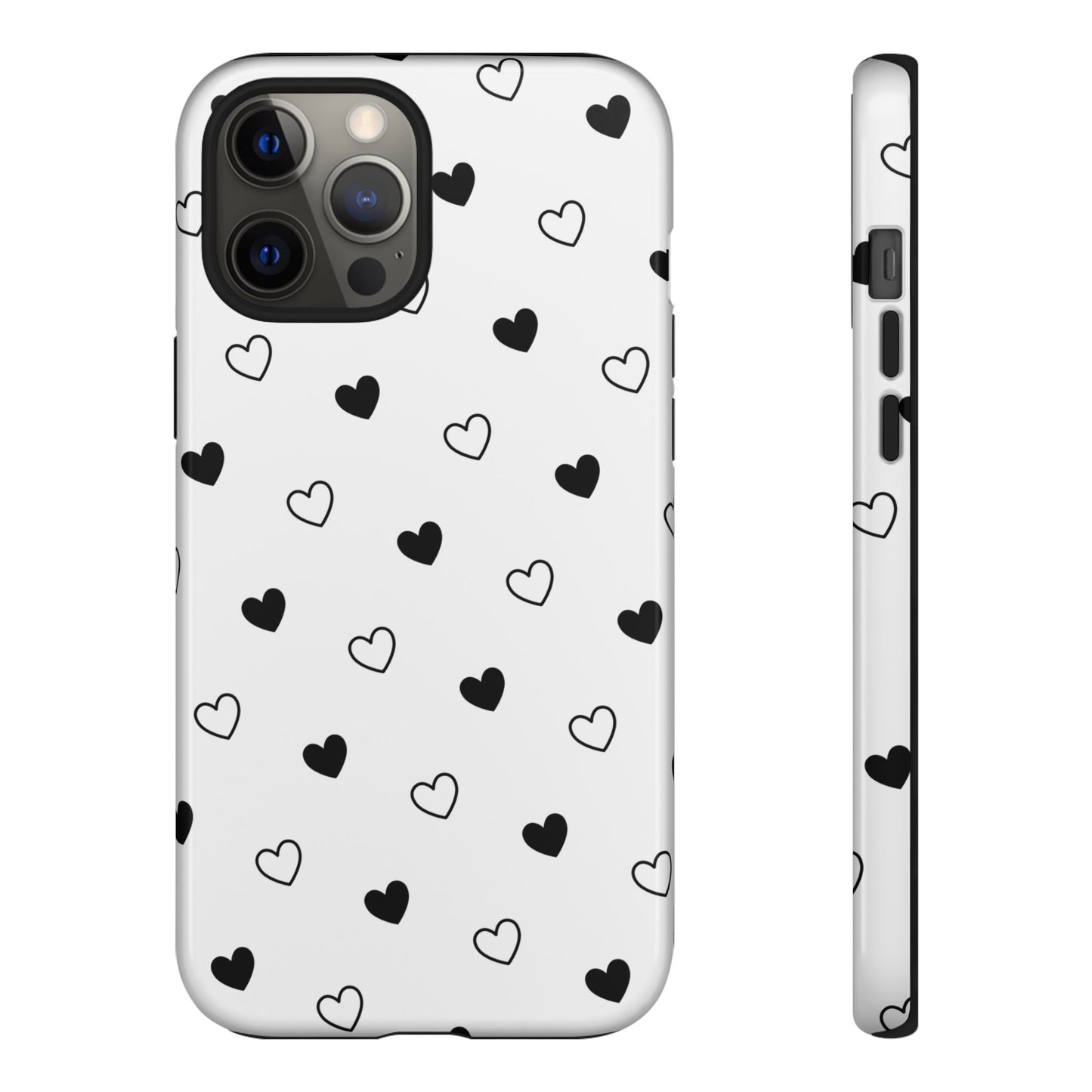 Black Hearts Minimal Tough Phone Case