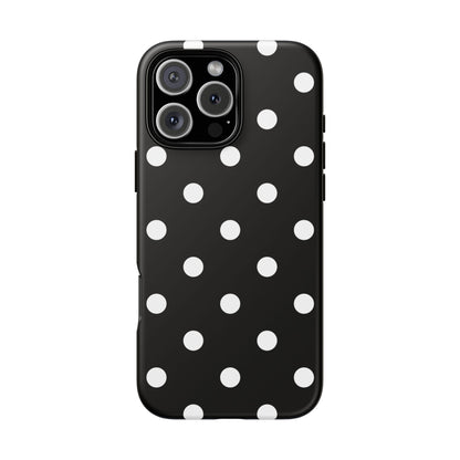Black Polka Dot Tough Phone Case