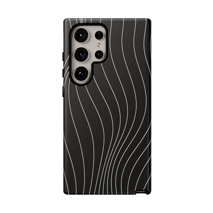 Black Wave Line Tough Phone Case