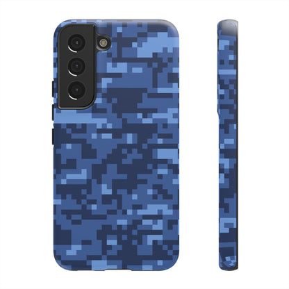 Navy Pixel Camo Tough Phone Case