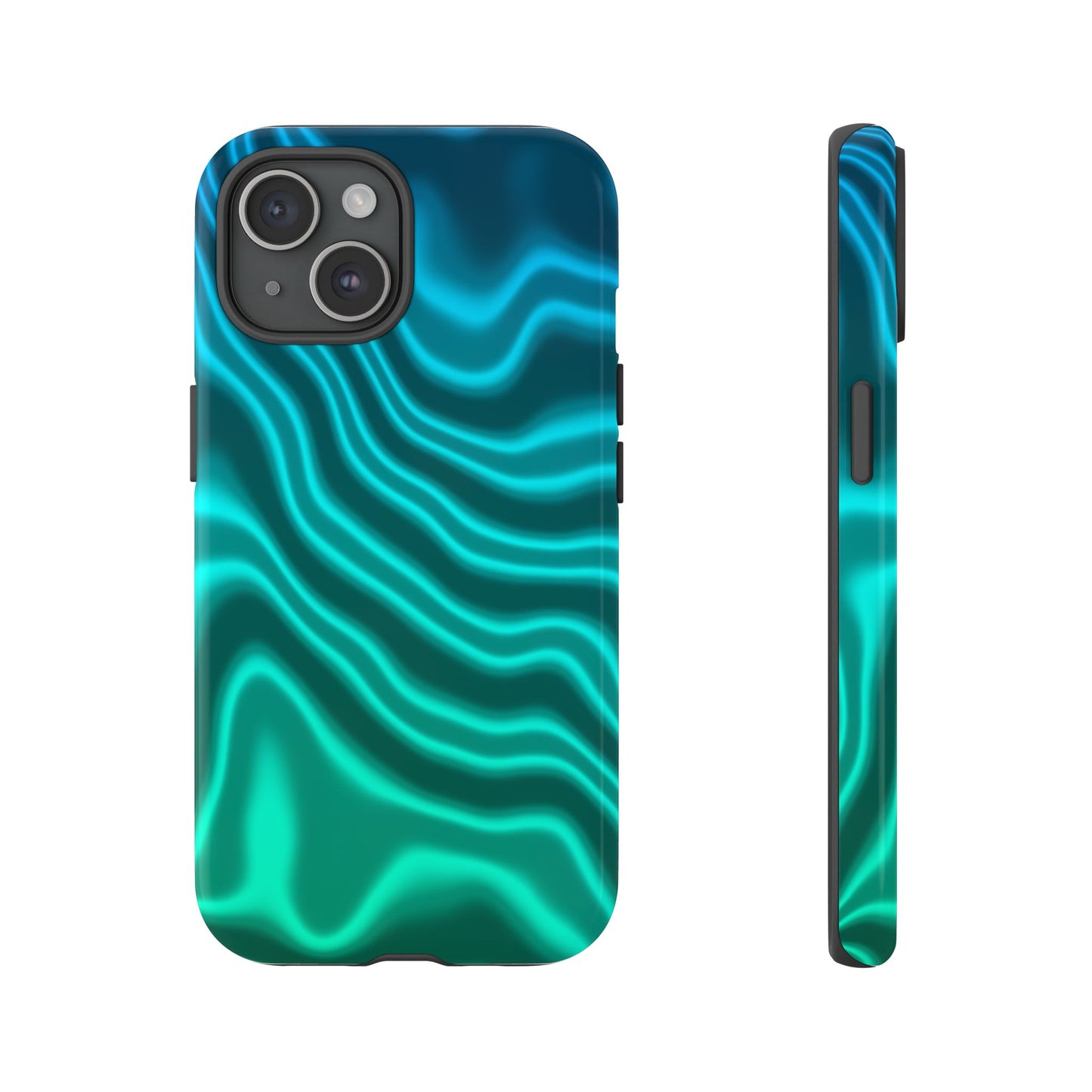 Teal Glow Wave Tough Phone Case