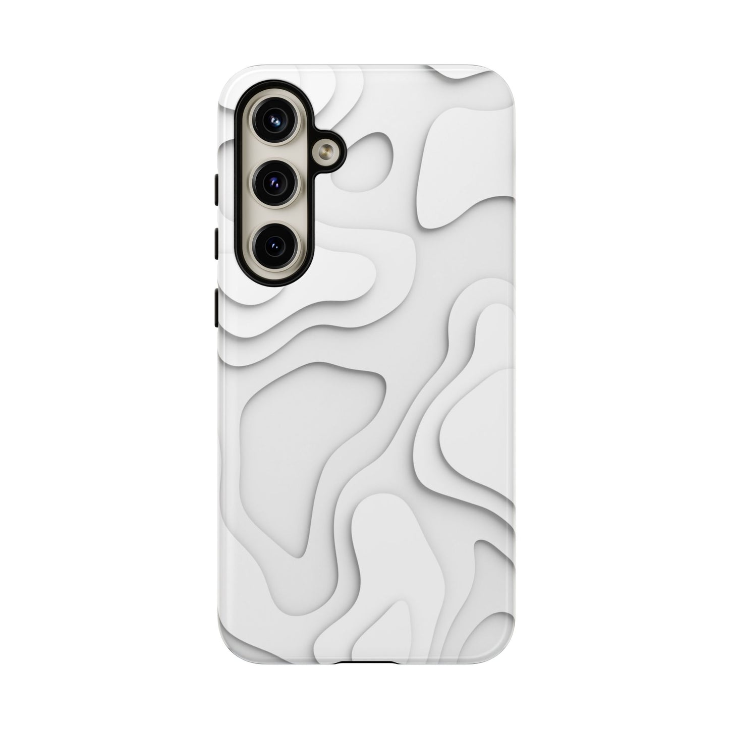 White 3D Topographic Wave Tough Phone Case