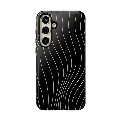 Black Wave Line Tough Phone Case