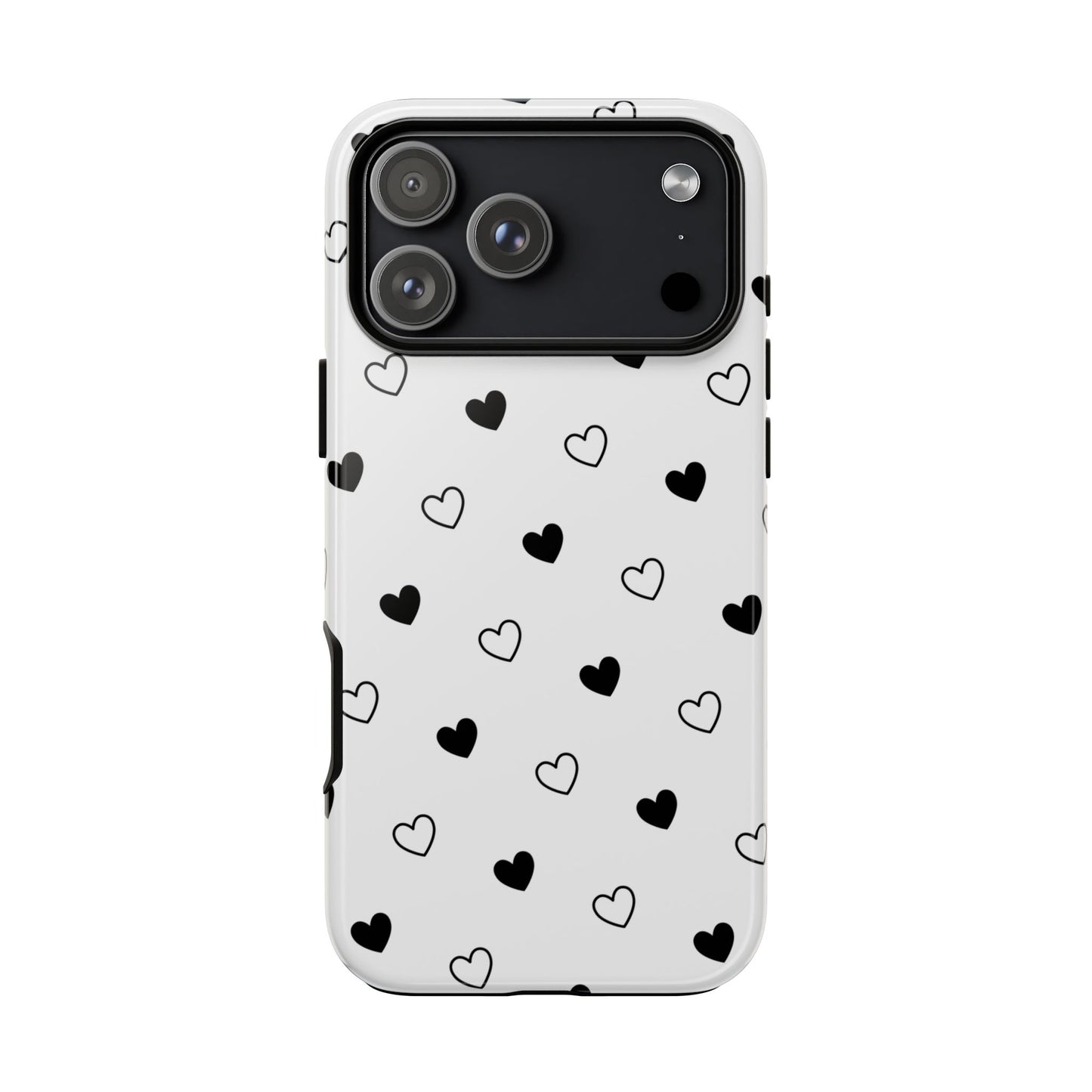Black Hearts Minimal Tough Phone Case