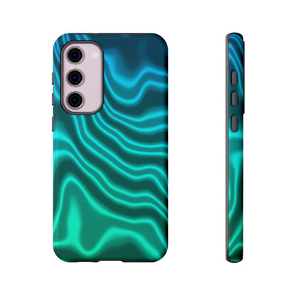 Teal Glow Wave Tough Phone Case