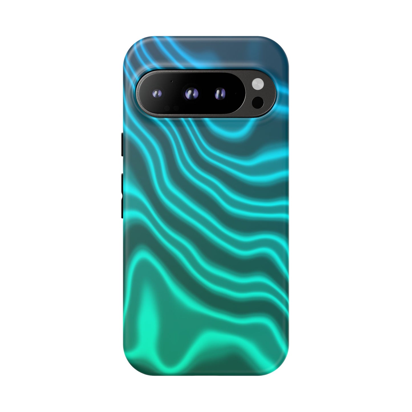 Teal Glow Wave Tough Phone Case