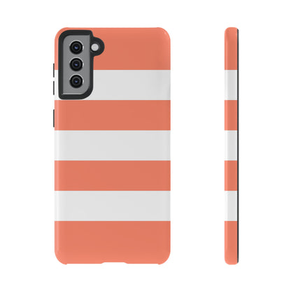 Coral Cabana Stripe Tough Phone Case