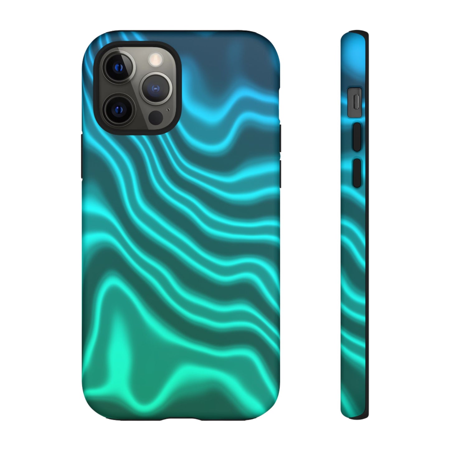 Teal Glow Wave Tough Phone Case