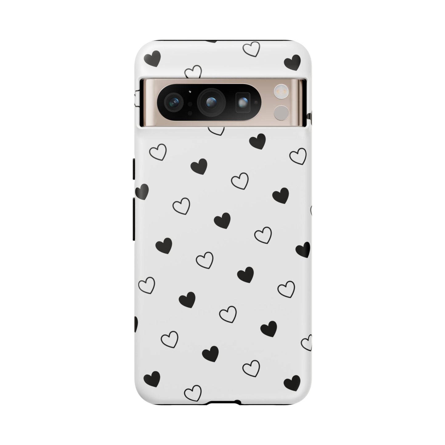 Black Hearts Minimal Tough Phone Case