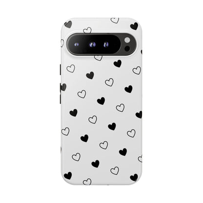 Black Hearts Minimal Tough Phone Case
