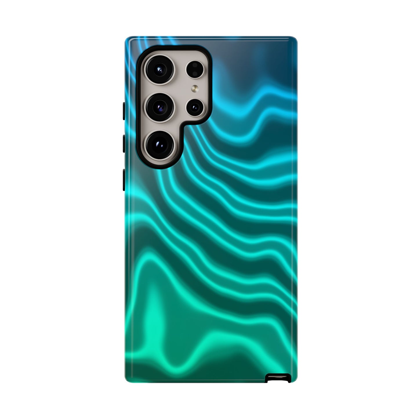 Teal Glow Wave Tough Phone Case
