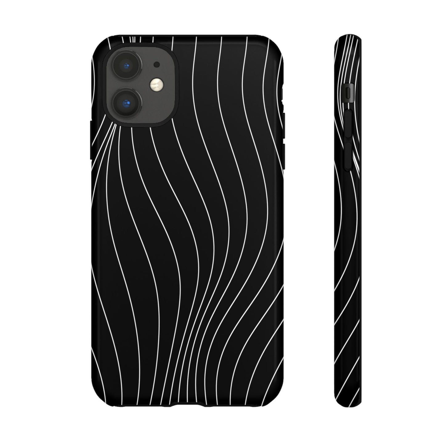 Black Wave Line Tough Phone Case