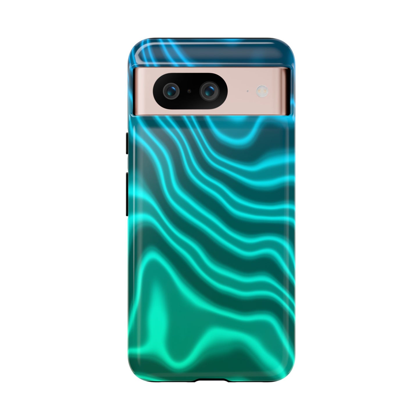 Teal Glow Wave Tough Phone Case