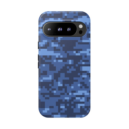Navy Pixel Camo Tough Phone Case