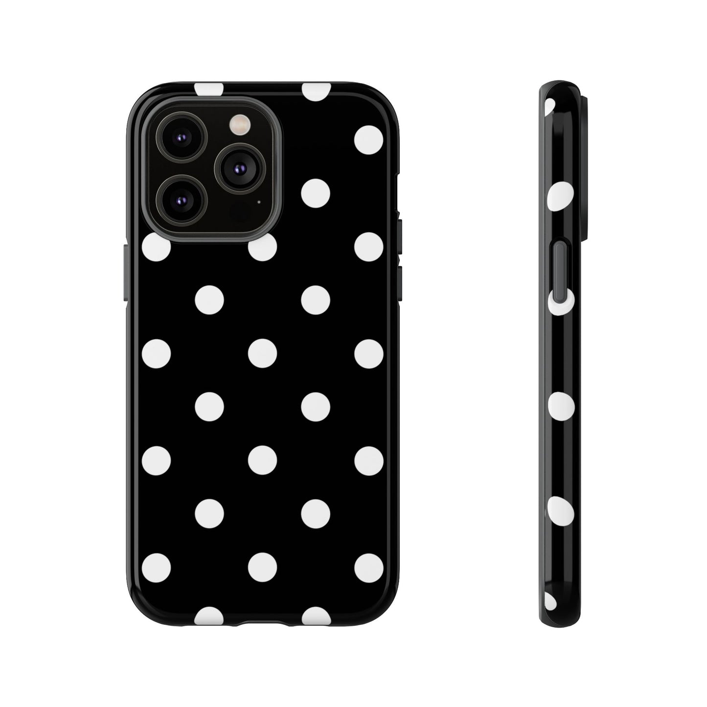 Black Polka Dot Tough Phone Case