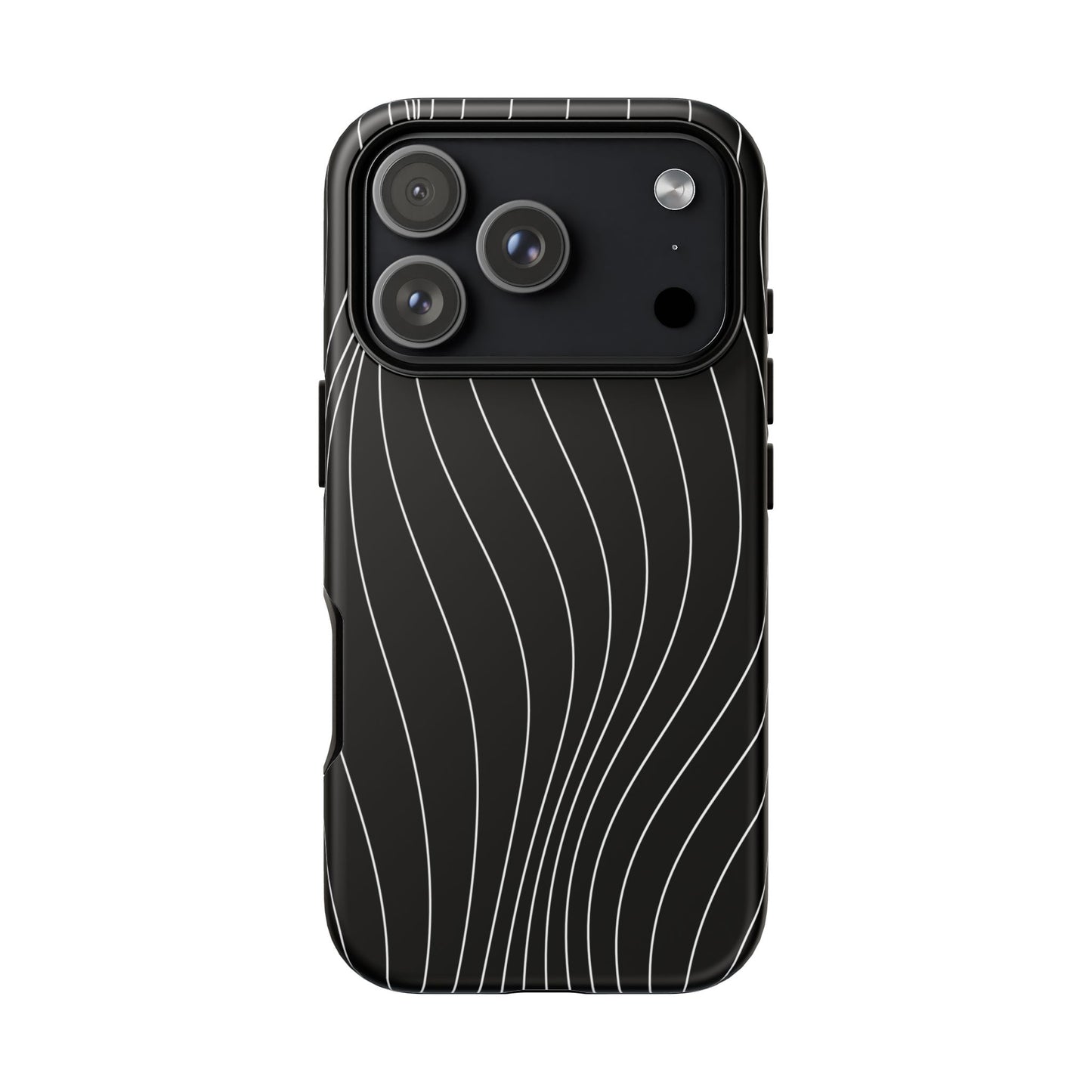 Black Wave Line Tough Phone Case