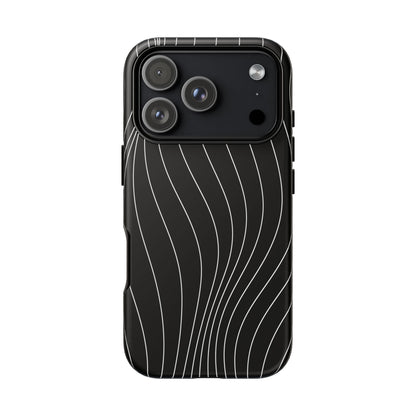 Black Wave Line Tough Phone Case
