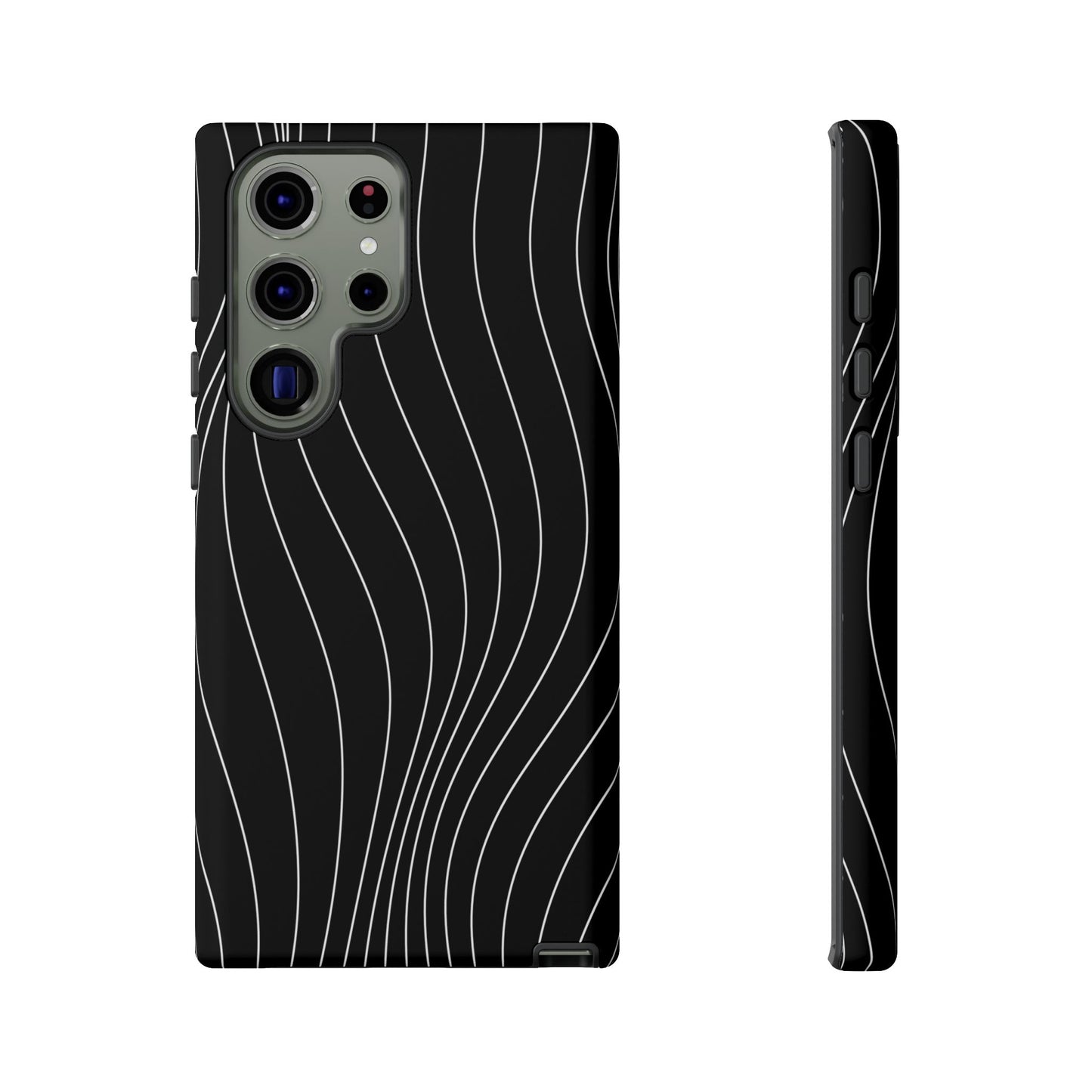 Black Wave Line Tough Phone Case