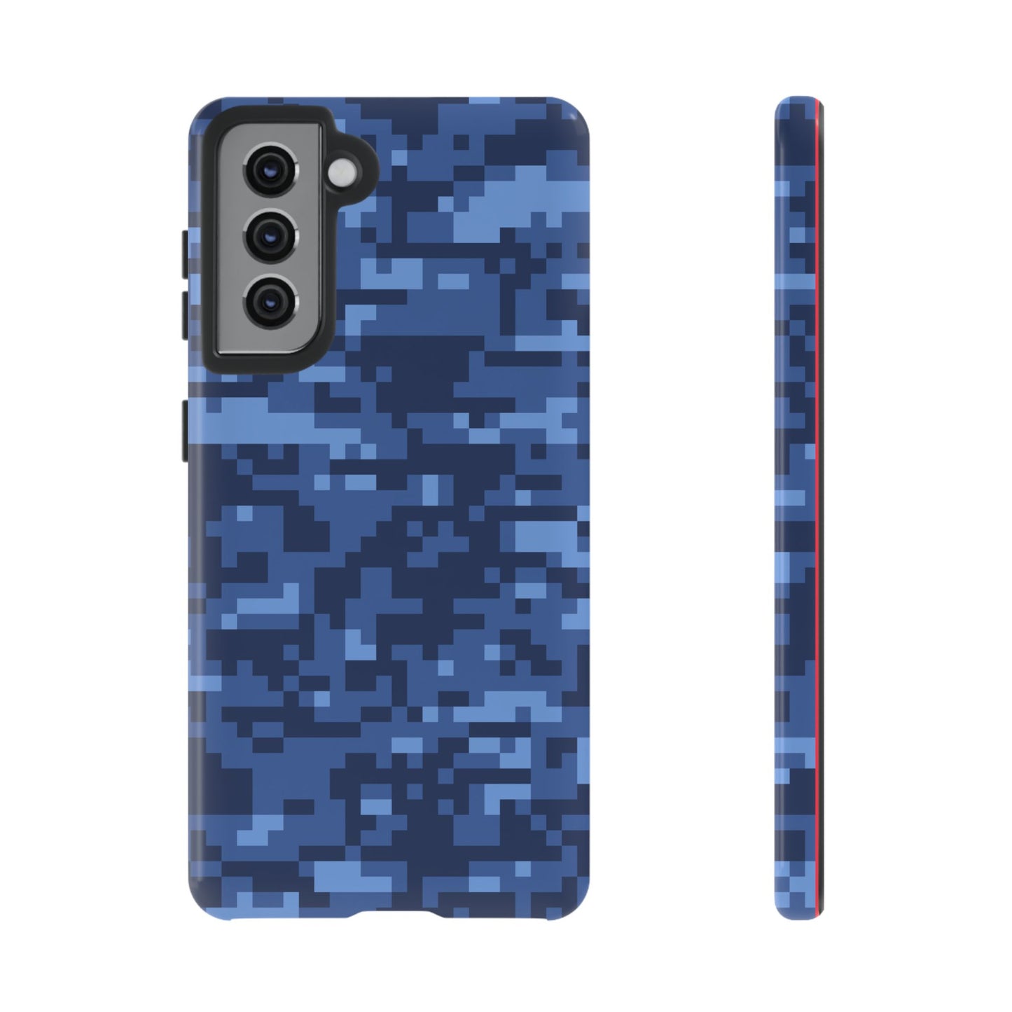 Navy Pixel Camo Tough Phone Case
