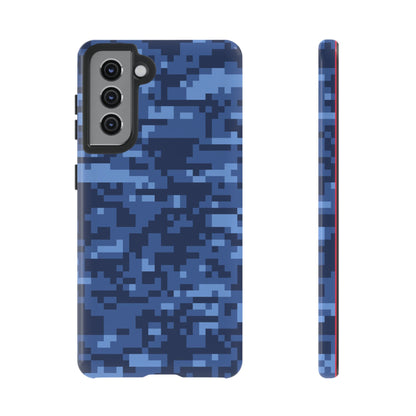 Navy Pixel Camo Tough Phone Case