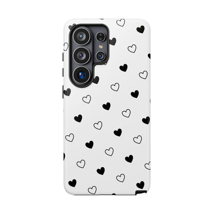 Black Hearts Minimal Tough Phone Case
