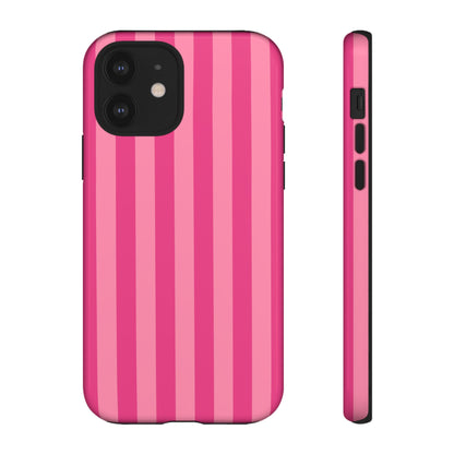 Pink Candy Stripe Tough Phone Case