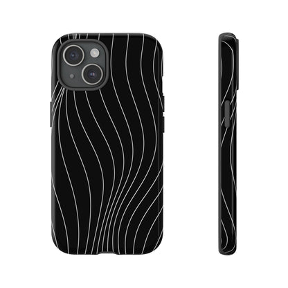 Black Wave Line Tough Phone Case