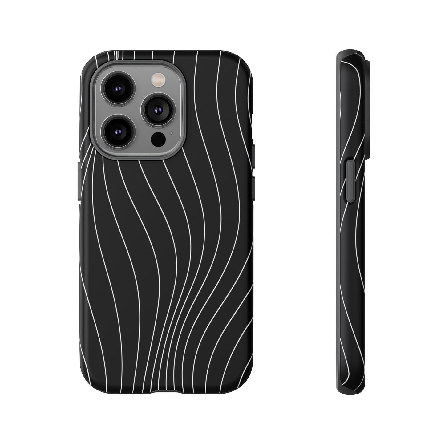 Black Wave Line Tough Phone Case