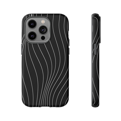 Black Wave Line Tough Phone Case