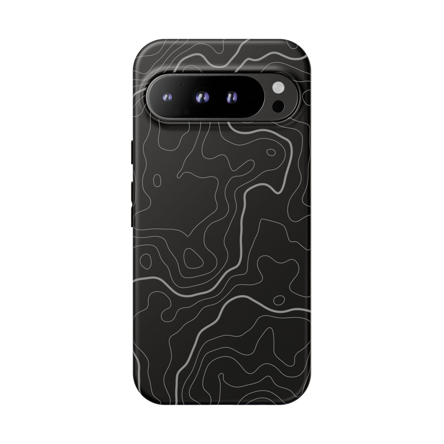 Black Topographic Tough Phone Case