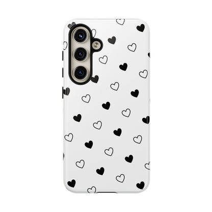 Black Hearts Minimal Tough Phone Case