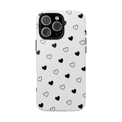 Black Hearts Minimal Tough Phone Case