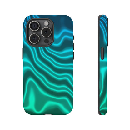 Teal Glow Wave Tough Phone Case