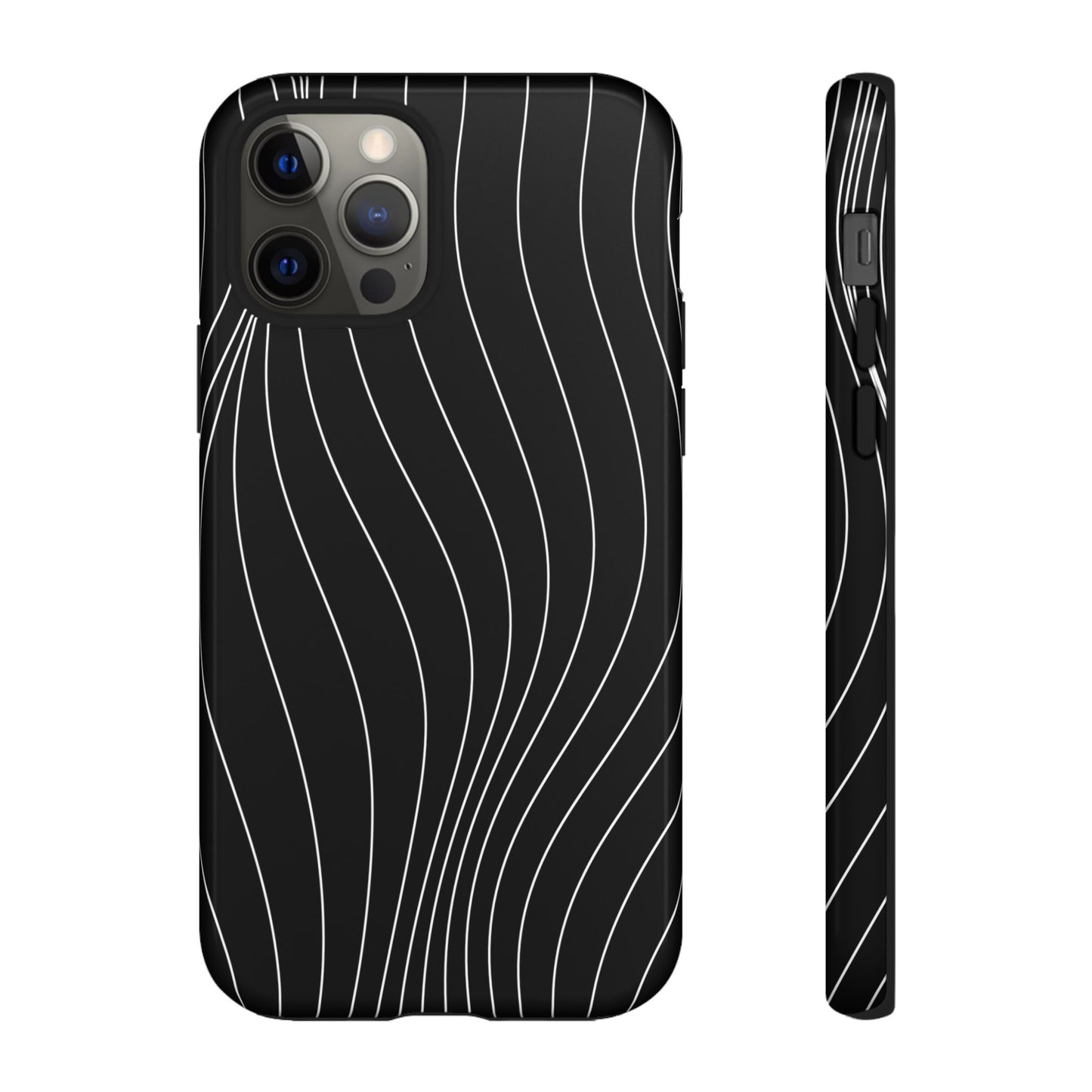 Black Wave Line Tough Phone Case